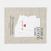 アリゾナの州愛家の甘い家のカスタムな地図 フリースブランケット (正面(横))