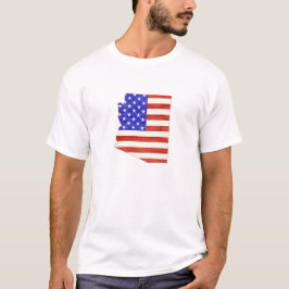 アリゾナの形をしたアメリカの国旗、愛国的なアリゾナン Tシャツ