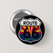 アリゾナの旗のルート66の盾 缶バッジ (正面&裏面)