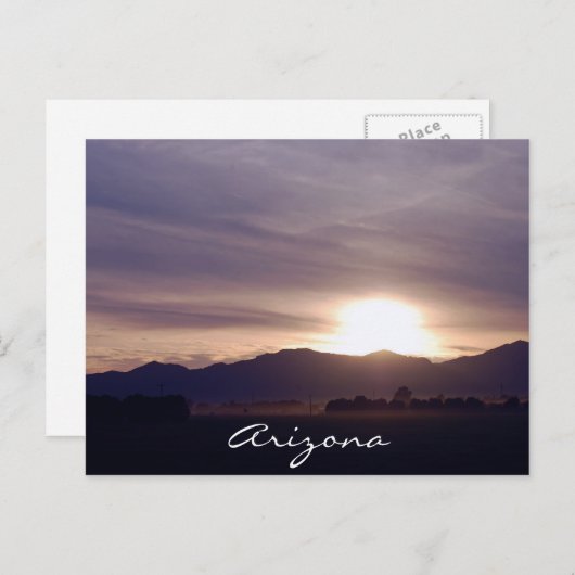 アリゾナの日没の郵便はがき ポストカード (正面/裏面)