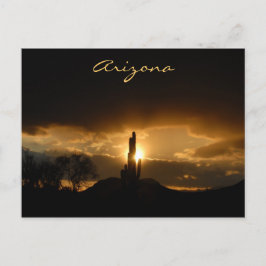 アリゾナの日没の郵便はがき ポストカード