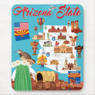 アリゾナの漫画の地図 マウスパッド