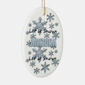 アリゾナの聖降誕祭の飾りに雪をかける セラミックオーナメント (右)