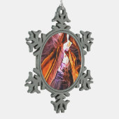 アリゾナの華麗なアンテロープ威厳のある渓谷 スノーフレークピューターオーナメント (左)