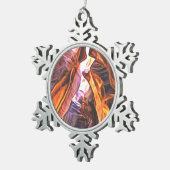 アリゾナの華麗なアンテロープ威厳のある渓谷 スノーフレークピューターオーナメント (右)