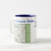 アリゾナの記号および地図 ツートーンマグカップ (正面左)