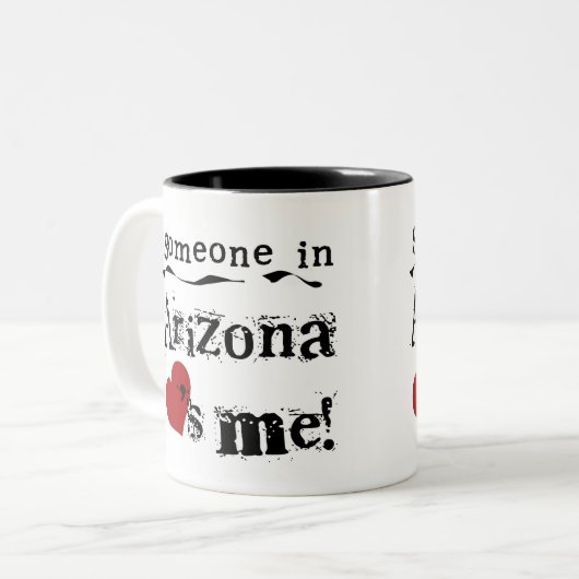 アリゾナの誰かは私を愛します ツートーンマグカップ (正面左)