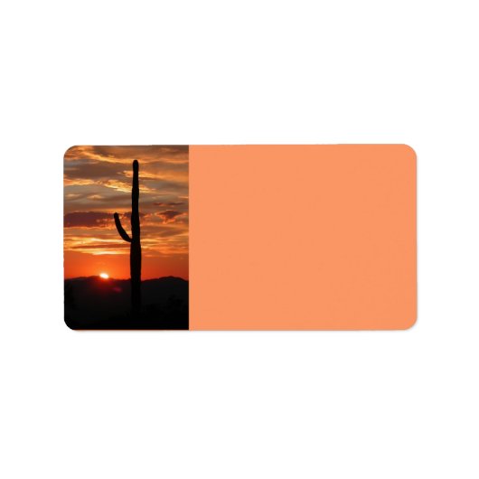 アリゾナの風景の夕日 ラベル (正面)