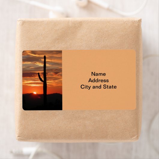アリゾナの風景の夕日 ラベル (インサイチュ)
