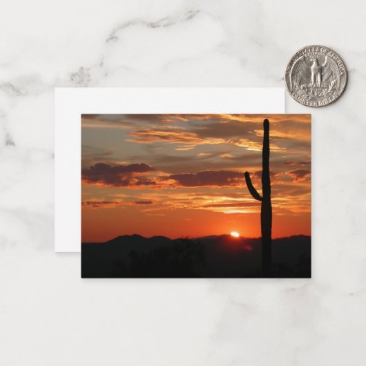アリゾナの風景の夕焼け ノートカード (正面/裏面インサイチュ)