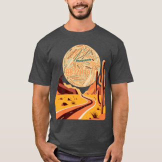 アリゾナの風景ワードアートのサイズ超過 Tシャツ