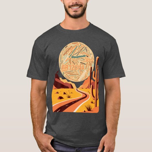 アリゾナの風景ワードアートのサイズ超過 Tシャツ (正面)