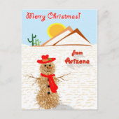 アリゾナのTumbleweedの雪だるま シーズンポストカード (正面)