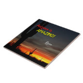 「アリゾナはすごい！」 サンセットソノランデザートサボテン タイル (側面)