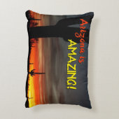 「アリゾナはすごい！」 サンセットソノラン砂漠サボテン アクセントクッション (裏面(縦))