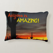 「アリゾナはすごい！」 サンセットソノラン砂漠サボテン アクセントクッション (裏面)
