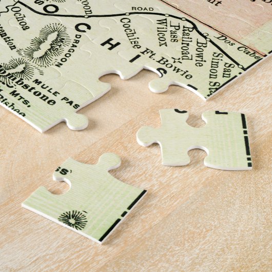 アリゾナアンティークマップトラベル州&シティズカラフル ジグソーパズル (側面)