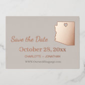 アリゾナウェディングザデイトバラ金ゴールド 箔招待状 (正面)