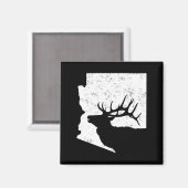 アリゾナエルク狩りブルエルクAZ州 マグネット (正面/裏面)