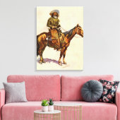 アリゾナカウボーイバイレミントン、ヴィンテージ西部 キャンバスプリント (インサイチュ (リビング))