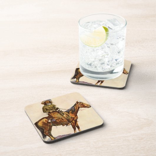 アリゾナカウボーイバイレミントン、ヴィンテージ西部 コースター (右側)