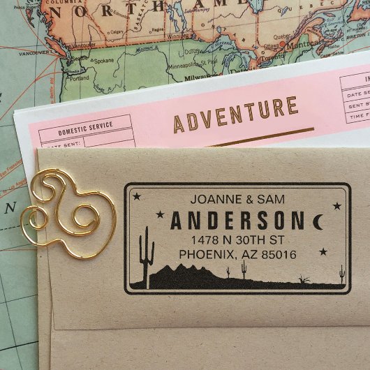 アリゾナカスタムライセンスプレート差出人住所スタンプ セルフインキングスタンプ