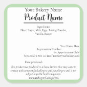 アリゾナコテージフードビジネスグリーンベーキングラベル スクエアシール (正面)