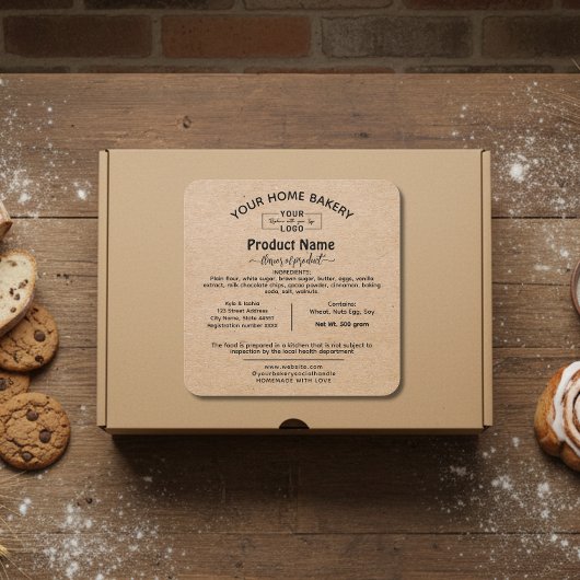 アリゾナコテージ法フードラベルクラフトロゴ スクエアシール