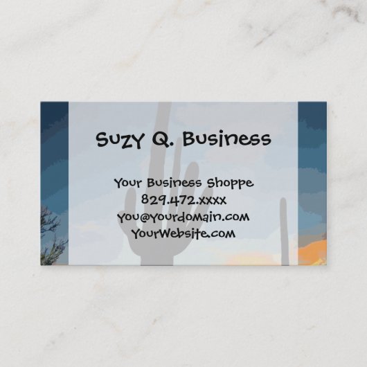 アリゾナサグアロカクタスサウスウエストサンセット 名刺 (正面)