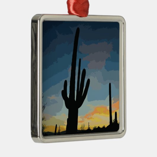 アリゾナサグアーロサボスサウスサンセット メタルオーナメント (右)