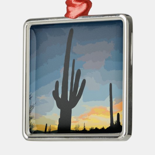 アリゾナサグアーロサボスサウスサンセット メタルオーナメント (左)