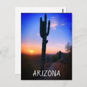 アリゾナサグアーロサボツサンセットサミナートトラベル ポストカード (正面/裏面)