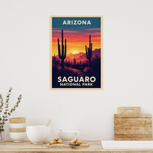 アリゾナサグアーロ国立公園V01 ポスター (キッチン)