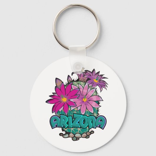 アリゾナサボス開花 キーホルダー (正面)