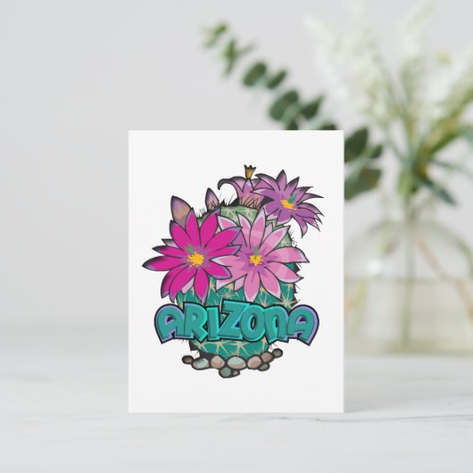 アリゾナサボス開花 ポストカード (スタンド正面)