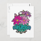 アリゾナサボス開花 ポストカード (正面/裏面)