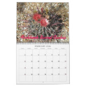 アリゾナサボテンフラワーカレンダー カレンダー (2月 2026)