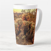 アリゾナサンセットウォームカラーサボテンの写真 カフェラテマグ (右アングル)