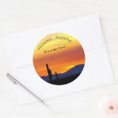 アリゾナサンセットオレンジサグアーロサボクサボットドライヒート ラウンドシール (封筒)