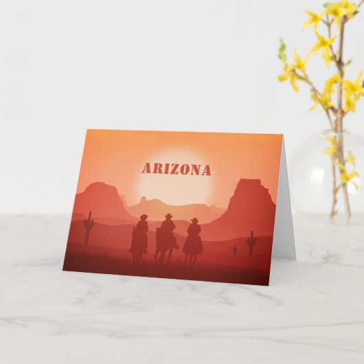 アリゾナサンセットカスタムグリーティングカード カード (黄色い花)