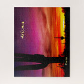 アリゾナサンセットサグアーロサボスデジタルウォーター色 ジグソーパズル (縦)