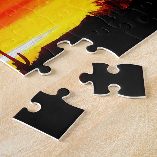 アリゾナサンセットサグアーロサボスデジタルウォーター色 ジグソーパズル (側面)