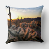アリゾナサンセットソノラン砂漠とサグアーロサボス クッション (裏面)