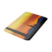 アリゾナサンセット/明るいオレンジ/サボテンのシルエット バスマット (アングル)