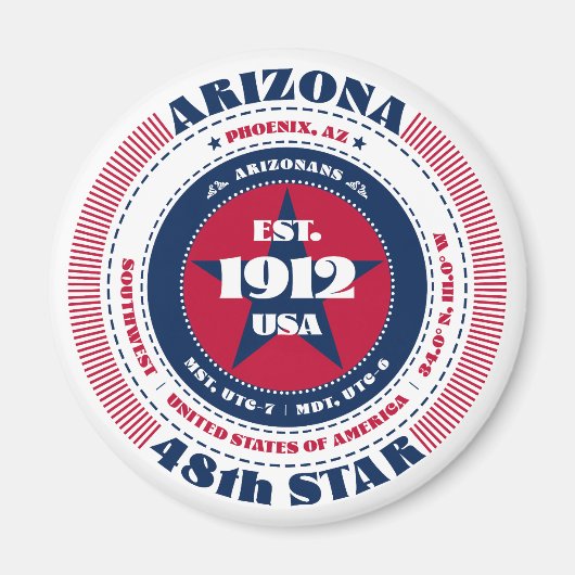 アリゾナサークルタイポグラフィ土産磁石 マグネット (正面)
