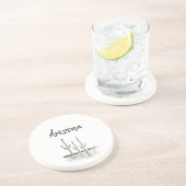 アリゾナシンプル白黒デザートカボスキュラント コースター (側面)