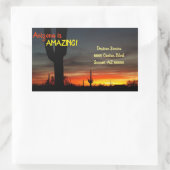 アリゾナズアメージング砂漠の夕日封筒用シール 長方形シール (バッグ)