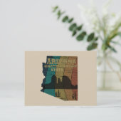 アリゾナセドナの地図グランドキャニオンの風景レトロ シーズンポストカード (スタンド正面)