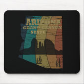 アリゾナセドナの地図グランドキャニオンの風景レトロ マウスパッド (正面)