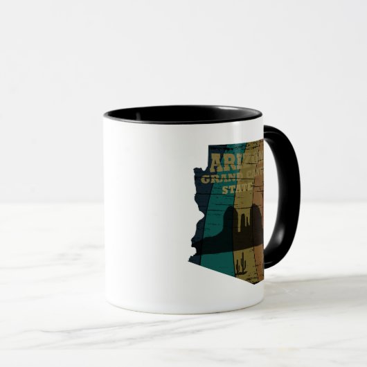 アリゾナセドナの地図グランドキャニオンの風景レトロ マグカップ (正面右)